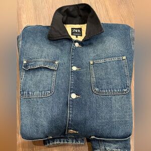 Zara quilted Denim chore jacket size M
